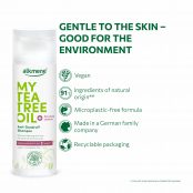 alkmene MY TEA TREEOIL Anti-Dandruff Shampoo is Vegan, Microplastik free, Made in Germany , packaging Recyclable