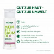 Gut zur Haut gut zur Umwelt MEIN Teebaumöl Gesichtswasser ist vegan, mikroplastikfrei und dermatologisch bestätigt