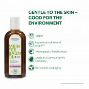 alkmene MY TEA TREEOIL Calming Scalp Tonic is Vegan, Microplastik free, Made in Germany , packaging Recyclable
