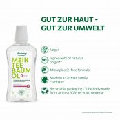 alkmene MY TEA TREEOIL Antibacterial Mouthwash is Vegan, Microplastik free, Made in Germany , packaging Recyclable