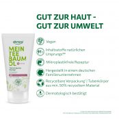 Gut zur Haut gut zur Umwelt MEIN Teebaumöl Waschgel ist vegan, mikroplastikfrei und dermatologisch bestätigt