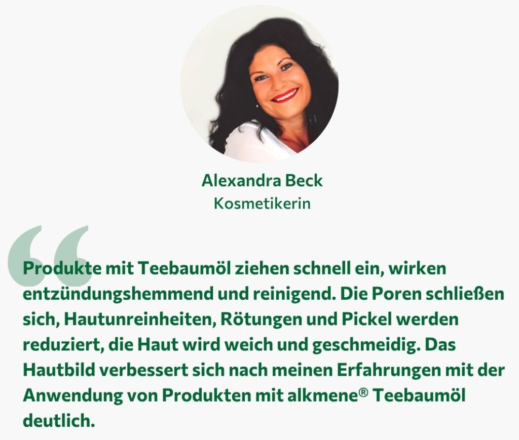 Hilft Teebaumöl gegen Pickel? Zitat einer Kosmetikerin