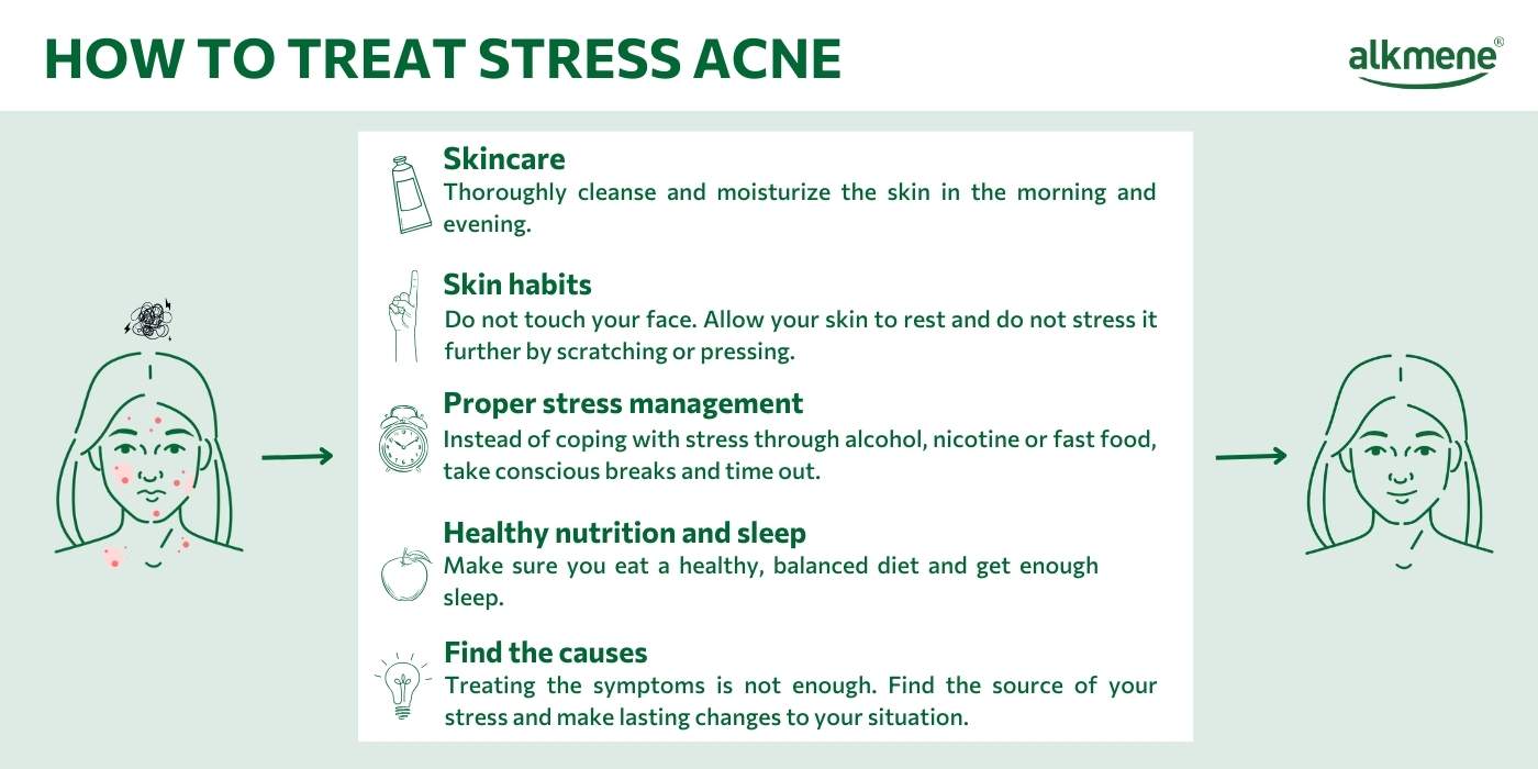 infografic on how to treat stress acne