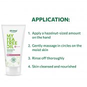 Application of the deep cleansing facial wash with teatree oil