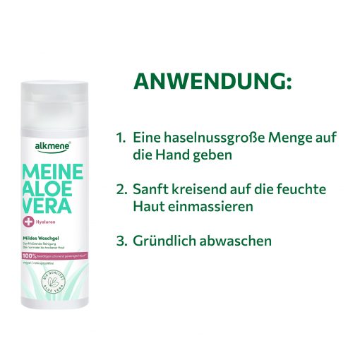 MEINE ALOE VERA Waschgel Anwendungshinweis