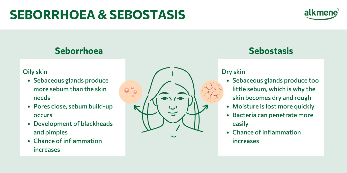 infografic: seborrhea vs. sebostasis