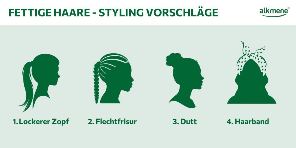 Fettige Haare - Styling Vorschläge Infografik